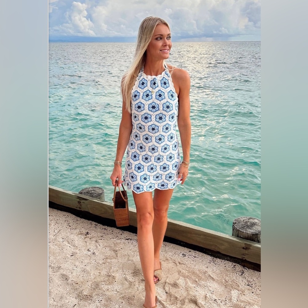 Show Me Your Mumu Crochet Halter Mini Dress! Brand new, never worn! Size M!